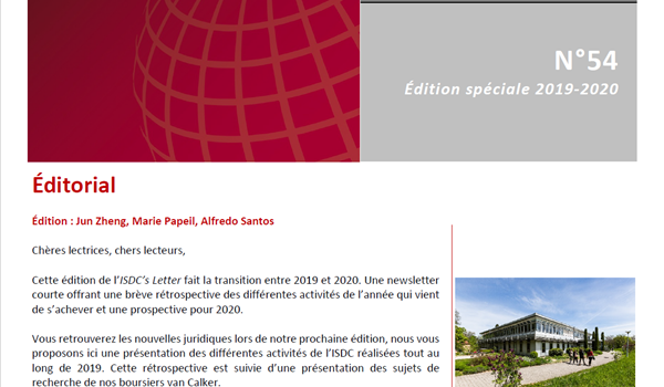 ISDC'S LETTER N°54