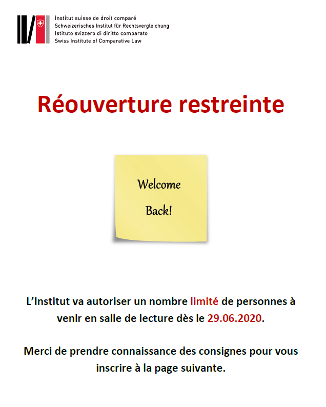 Ré-ouverture réstreinte