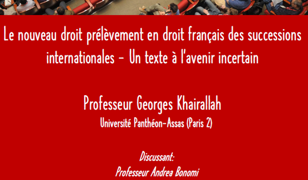 Le nouveau droit prélèvement en droit français des successions internationales - Un texte à l'avenir incertain