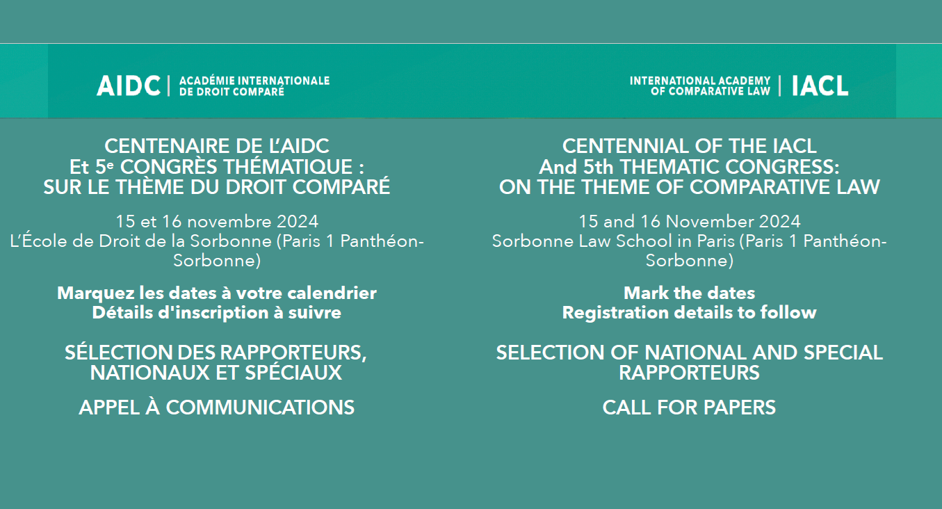 5e CONGRÈS THÉMATIQUE :  SUR LE THÈME DU DROIT COMPARÉ